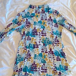 Anthropologie Fun Pattern Mock Neck